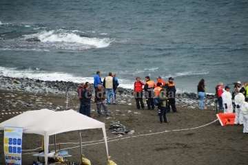 Simulacro de vertido de hidrocarburos en la playa de Jinámar-Telde (Foto TA y Antonio Alí)